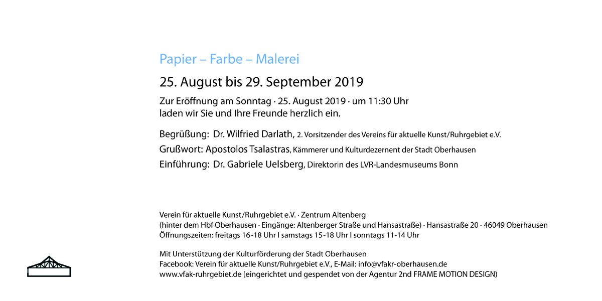 Papier  Farbe  Malerei, Ausstellung im Verein fr aktuelle Kunst/Ruhrgebiet e.V., Oberhausen